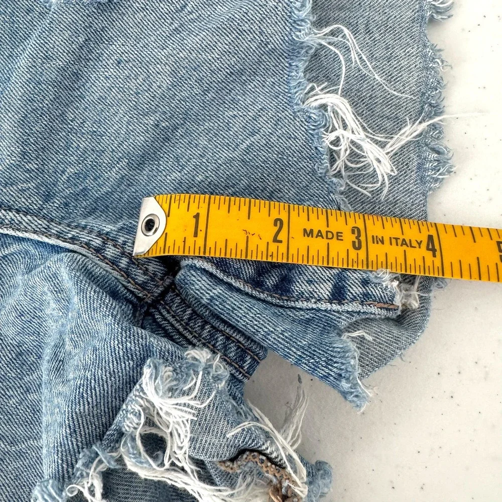 American Eagle Outfitters Baggy Mom Short Distressed‎ Denim Light Wash Size 00